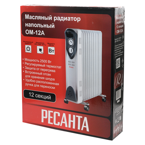 Масляный радиатор Ресанта ОМ-12А