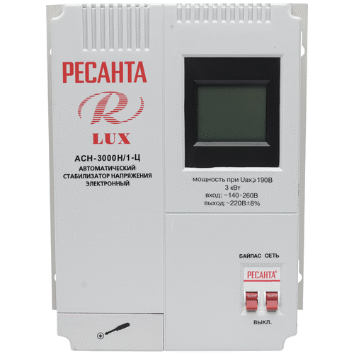 Стабилизатор напряжения Ресанта АСН-3000Н/1-Ц Lux