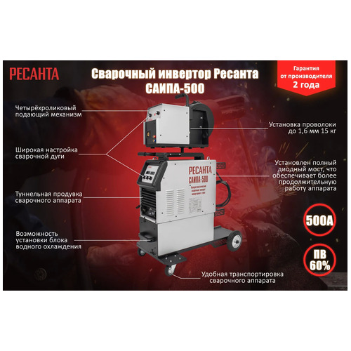 Полуавтомат сварочный Ресанта САИПА-500 (MIG/MAG)