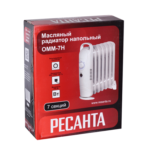 Масляный радиатор Ресанта ОММ- 7Н (0,7 кВт)