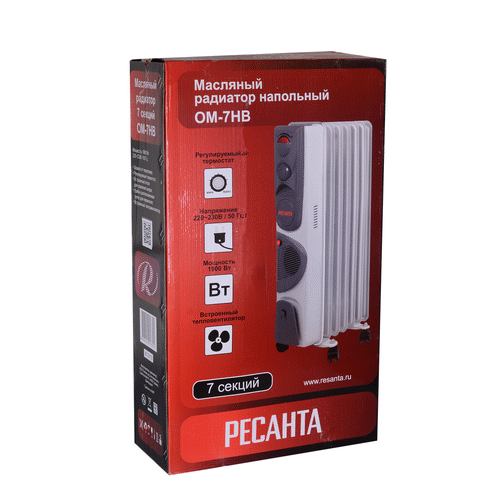 Масляный радиатор Ресанта ОМ-7НВ (1,9 кВт)