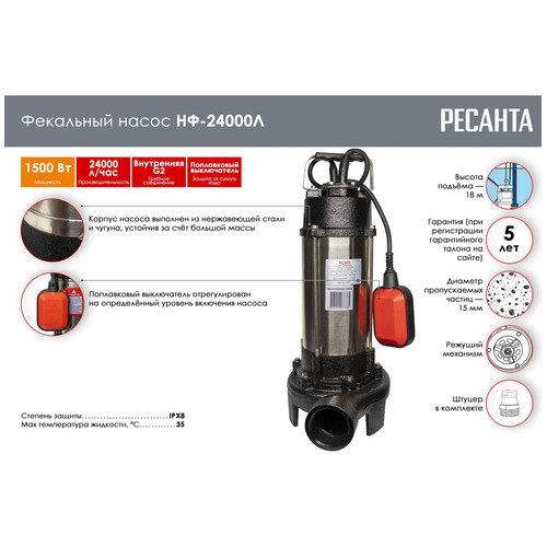 Фекальный насос Ресанта НФ-24000Л