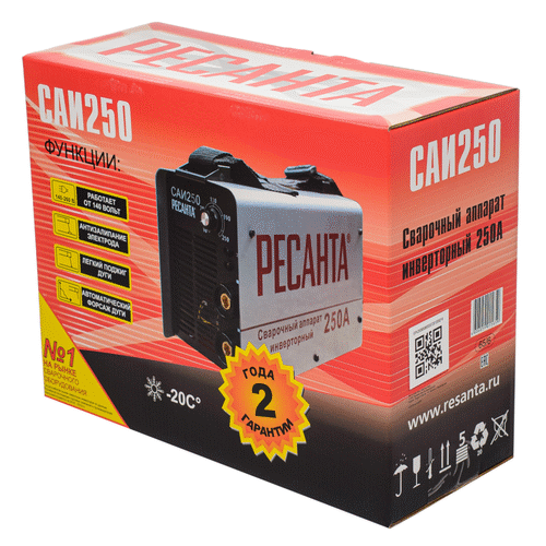 Сварочный инвертор Ресанта САИ 250 в кейсе