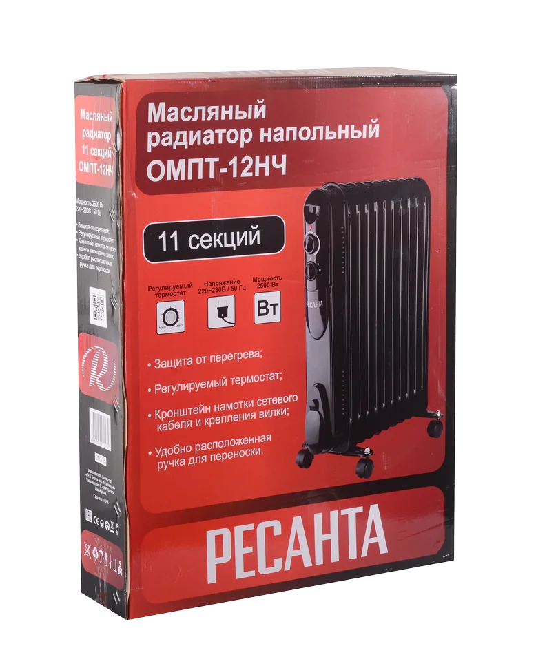 Масляный радиатор Ресанта ОМПТ- 12НЧ