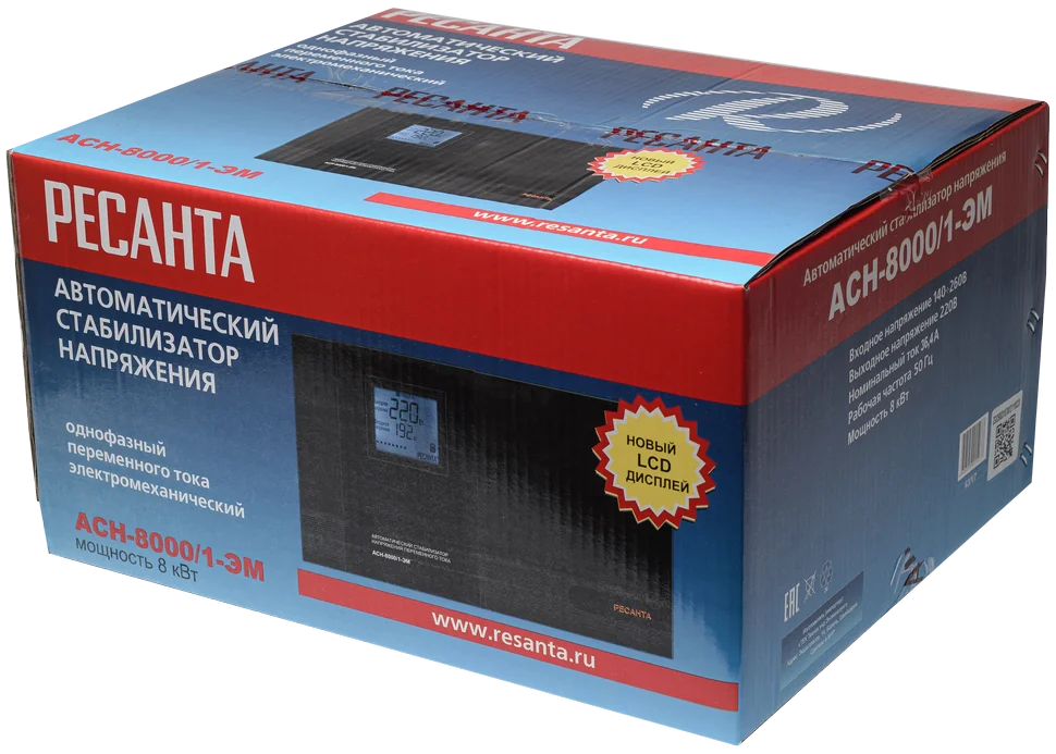 Стабилизатор напряжения Ресанта АСН-8000 /1-ЭМ