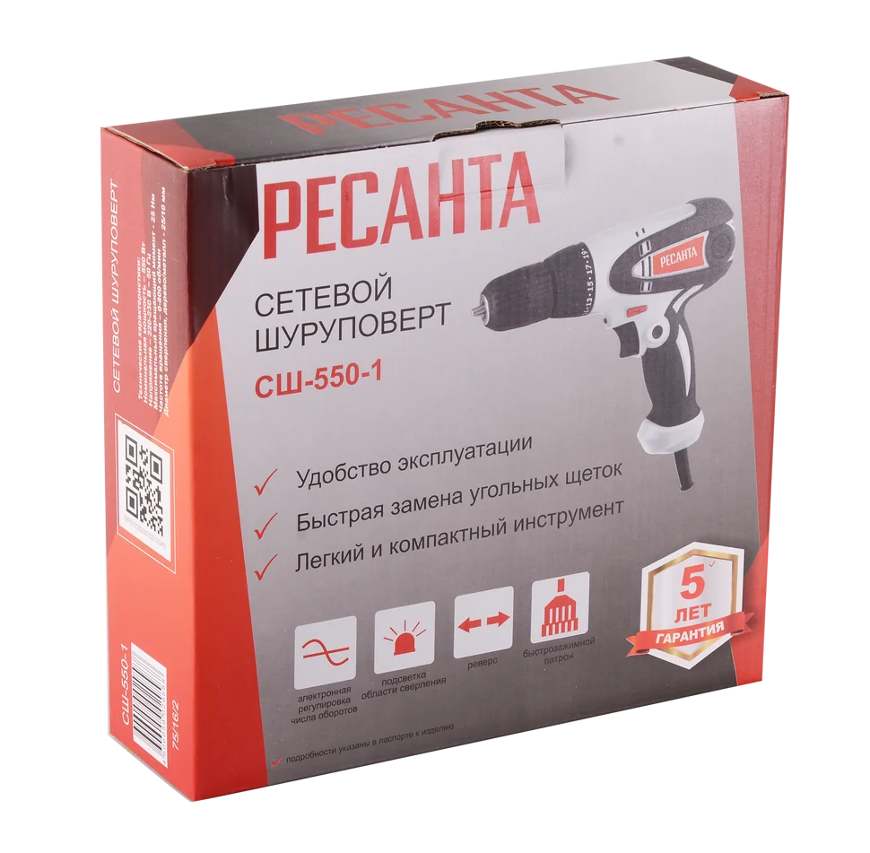 Сетевой шуруповерт Ресанта СШ-550-1