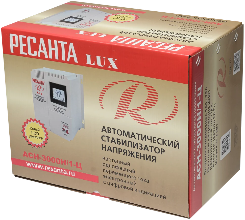 Стабилизатор напряжения Ресанта АСН-3000Н/1-Ц Lux