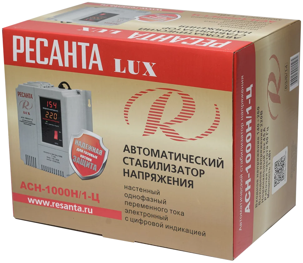 Стабилизатор напряжения Ресанта АСН-1 000 Н/1-Ц Lux