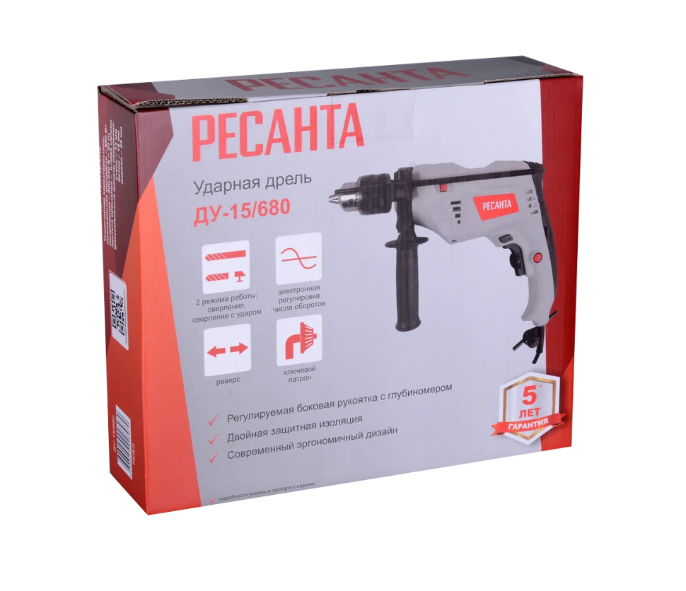 Дрель ударная Ресанта ДУ-15/680