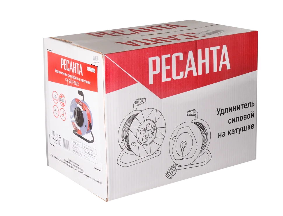 Удлинитель силовой Ресанта СУ-2х1-30/2