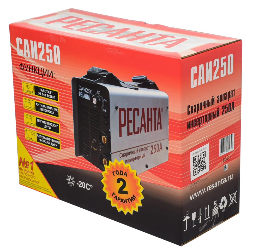 Сварочный инвертор Ресанта САИ 250 в кейсе